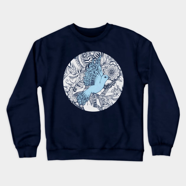 Flight of Fancy - navy, blue, grey Crewneck Sweatshirt by micklyn